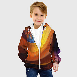 Куртка с капюшоном детская Плавные Линии, цвет: 3D-белый — фото 2