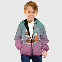 Куртка с капюшоном детская Милый лисенок, цвет: 3D-черный — фото 2