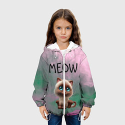 Куртка с капюшоном детская Кошечка, цвет: 3D-белый — фото 2