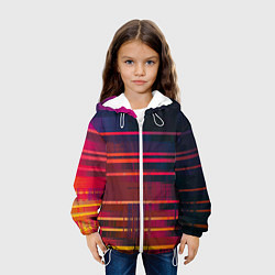 Куртка с капюшоном детская Glitch of gradient, цвет: 3D-белый — фото 2