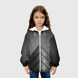 Куртка с капюшоном детская Броня металлическая, цвет: 3D-белый — фото 2