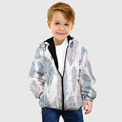 Куртка с капюшоном детская Перья градиента, цвет: 3D-черный — фото 2
