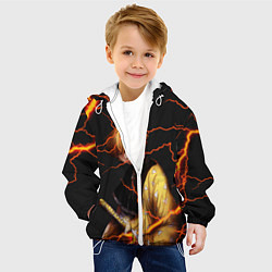 Куртка с капюшоном детская KIMETSU NO YAIBA, цвет: 3D-белый — фото 2