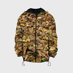 Куртка с капюшоном детская Листья, цвет: 3D-черный