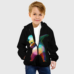Куртка с капюшоном детская Dab Panda, цвет: 3D-черный — фото 2