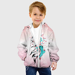 Куртка с капюшоном детская ЛИСА И САКУРА, цвет: 3D-белый — фото 2