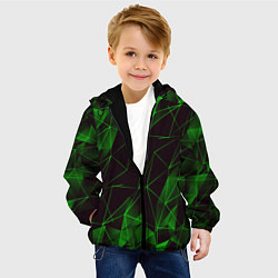 Куртка с капюшоном детская GREEN STRIPES, цвет: 3D-черный — фото 2