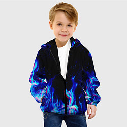 Куртка с капюшоном детская СИНИЙ ОГОНЬ ГЛИТЧ, цвет: 3D-черный — фото 2