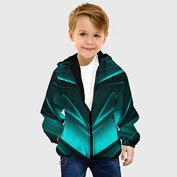 Куртка с капюшоном детская NEON GEOMETRY STRIPES, цвет: 3D-черный — фото 2