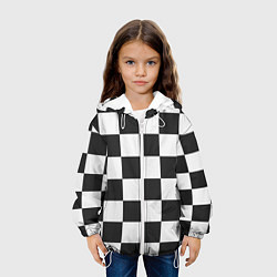 Куртка с капюшоном детская Шахматка, цвет: 3D-белый — фото 2