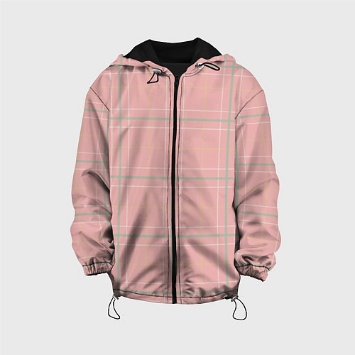 Детская куртка Шотландка Розовая / 3D-Черный – фото 1