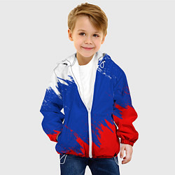 Куртка с капюшоном детская РОССИЯ ТРИКОЛОР, цвет: 3D-белый — фото 2