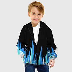 Куртка с капюшоном детская Синее пламя, цвет: 3D-черный — фото 2