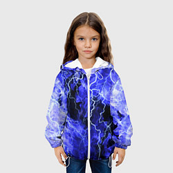 Куртка с капюшоном детская МОЛНИЯ BLUE, цвет: 3D-белый — фото 2