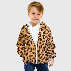 Куртка с капюшоном детская Леопард, цвет: 3D-белый — фото 2