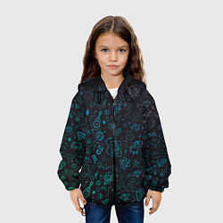 Куртка с капюшоном детская Смайлы, цвет: 3D-черный — фото 2