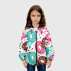 Куртка с капюшоном детская Любитель пончиков, цвет: 3D-черный — фото 2