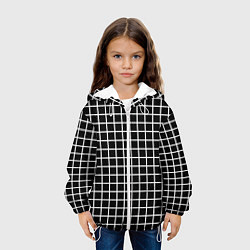 Куртка с капюшоном детская Клечатая, цвет: 3D-белый — фото 2