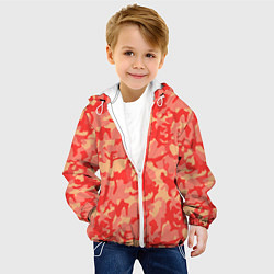 Куртка с капюшоном детская Оранжевый камуфляж, цвет: 3D-белый — фото 2