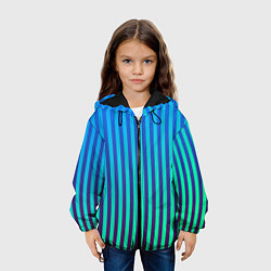 Куртка с капюшоном детская Пикси полосы, цвет: 3D-черный — фото 2