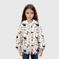 Куртка с капюшоном детская Кошачьи валяния, цвет: 3D-белый — фото 2