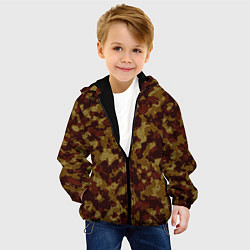 Куртка с капюшоном детская Мелкий камуфляжный узор, цвет: 3D-черный — фото 2