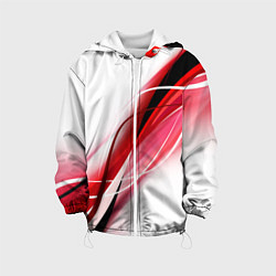 Куртка с капюшоном детская GEOMETRY STRIPES RED, цвет: 3D-белый