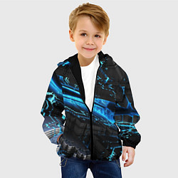Куртка с капюшоном детская DIGITAL ABSTRACT, цвет: 3D-черный — фото 2