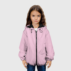 Куртка с капюшоном детская Светло-розовый, цвет: 3D-черный — фото 2