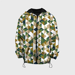 Куртка с капюшоном детская Хипстерские треугольники, цвет: 3D-черный