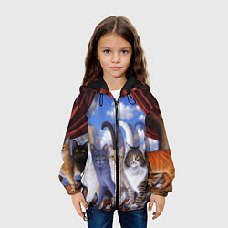Куртка с капюшоном детская Коты, цвет: 3D-черный — фото 2