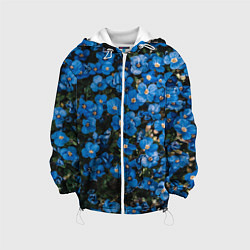 Куртка с капюшоном детская Поле синих цветов фиалки лето, цвет: 3D-белый