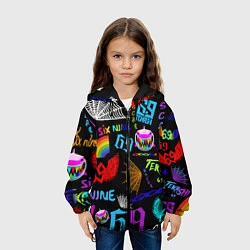 Куртка с капюшоном детская 6IX9INE, цвет: 3D-черный — фото 2
