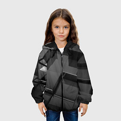 Куртка с капюшоном детская ПЛИТЫ 3D, цвет: 3D-черный — фото 2