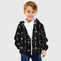 Куртка с капюшоном детская Mulan Black Pattern, цвет: 3D-белый — фото 2