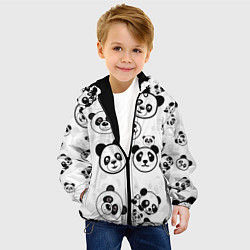 Куртка с капюшоном детская Панды, цвет: 3D-черный — фото 2