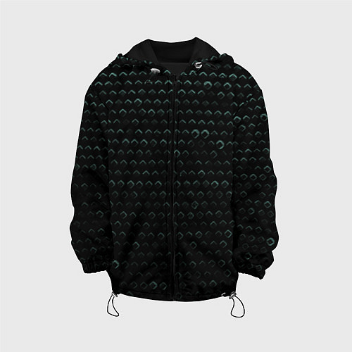 Детская куртка Текстура геометрия ромбы черны / 3D-Черный – фото 1