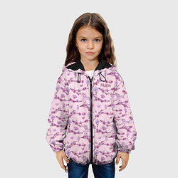 Куртка с капюшоном детская Mulan Flowers Pattern, цвет: 3D-черный — фото 2