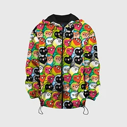Куртка с капюшоном детская Папуги, цвет: 3D-черный