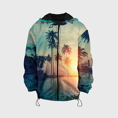 Детская куртка Пальмы / 3D-Черный – фото 1