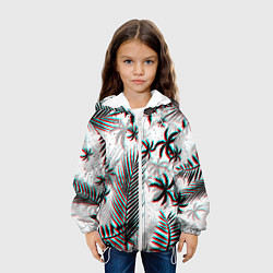 Куртка с капюшоном детская ПАЛЬМЫ TROPICAL GLITCH, цвет: 3D-белый — фото 2