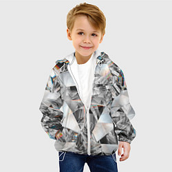 Куртка с капюшоном детская Зеркальный калейдоскоп, цвет: 3D-белый — фото 2