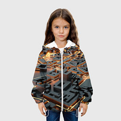 Куртка с капюшоном детская 3D абстрактная схема, цвет: 3D-белый — фото 2
