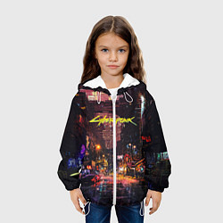 Куртка с капюшоном детская CYBERPUNK 2077:КИБЕРПАНК S, цвет: 3D-белый — фото 2