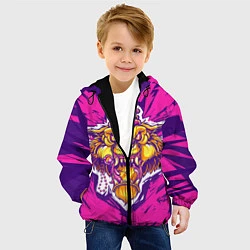 Куртка с капюшоном детская Граффити Лев, цвет: 3D-черный — фото 2