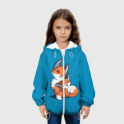 Куртка с капюшоном детская Лисья семья, цвет: 3D-белый — фото 2