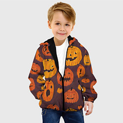 Куртка с капюшоном детская Весёлые тыквы, цвет: 3D-черный — фото 2