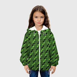 Куртка с капюшоном детская Слизерин паттерн, цвет: 3D-белый — фото 2