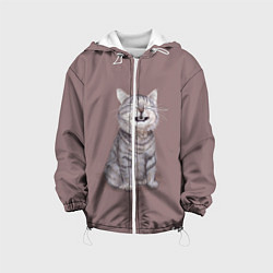 Куртка с капюшоном детская Котёнок ыыы, цвет: 3D-белый