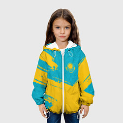 Куртка с капюшоном детская КАЗАХСТАН KAZAKHSTAN, цвет: 3D-белый — фото 2